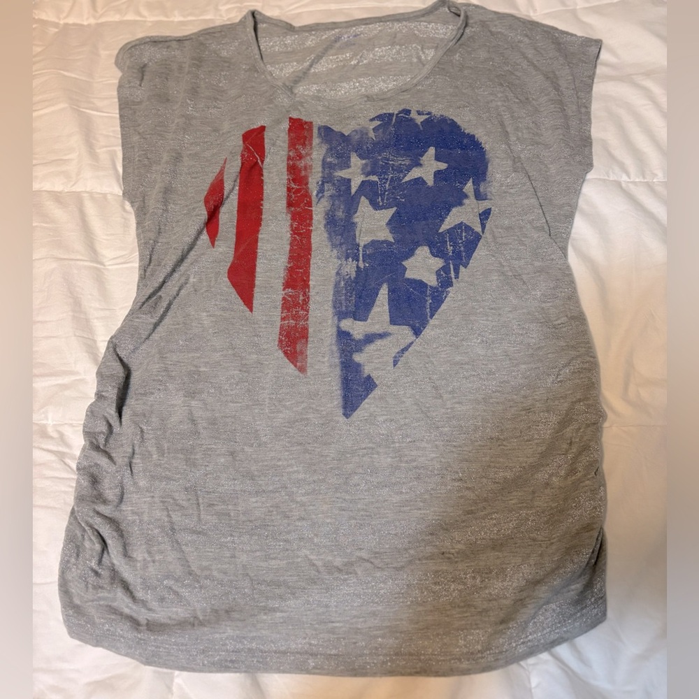 Motherhood Maternity Short Sleeve America Heart Shirt